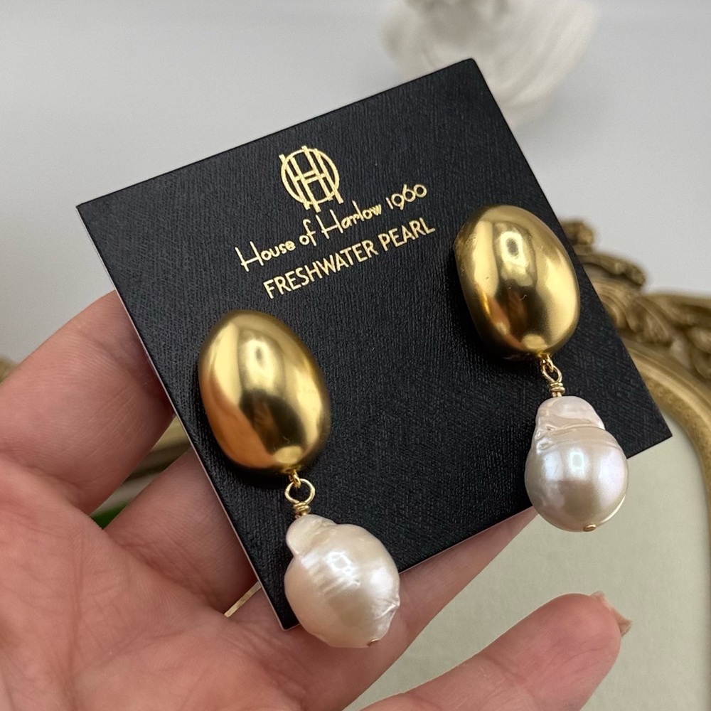 House of Harlow 1960 Freshwater Pearl Drop Earrings - Picture 8 of 10